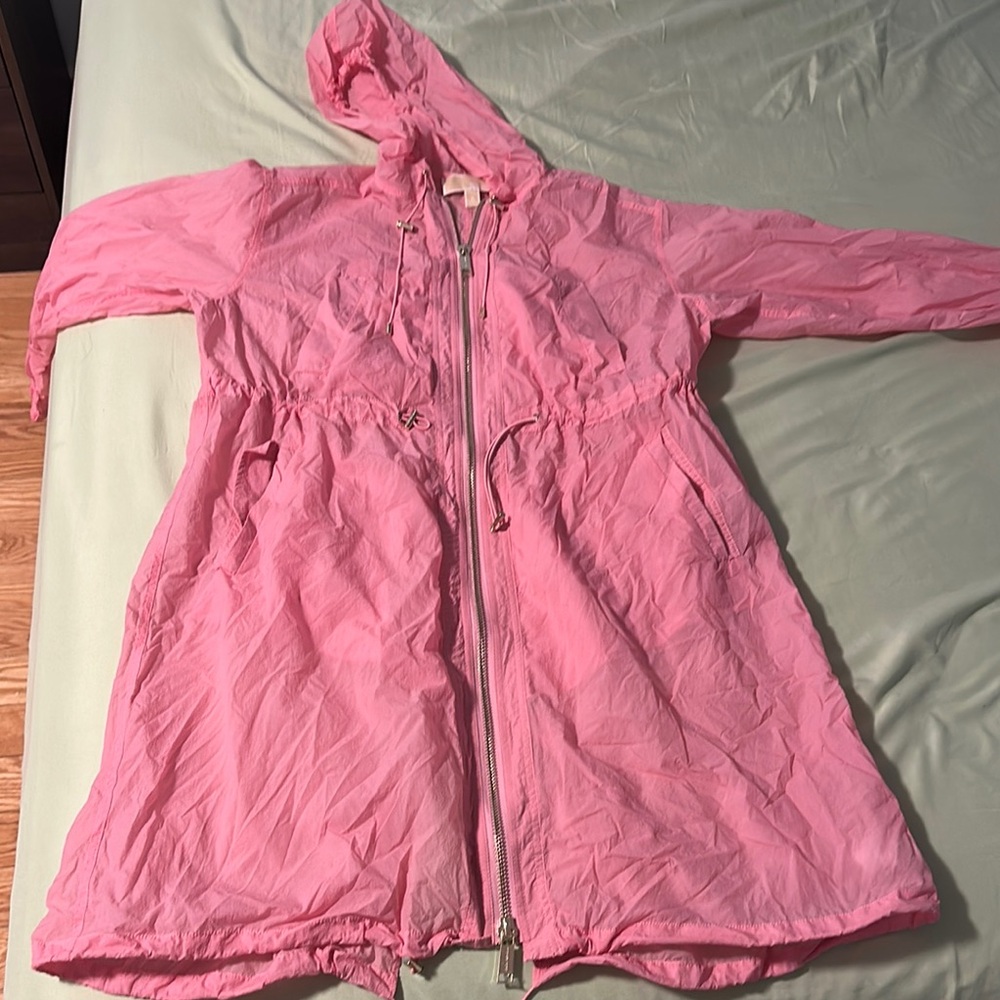Michael Kors Pink long light Hooded Jacket